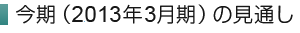 今期（2013年3月期）の見通し