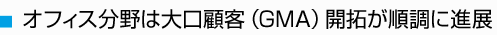 オフィス分野は大口顧客（GMA）開拓が順調に進展