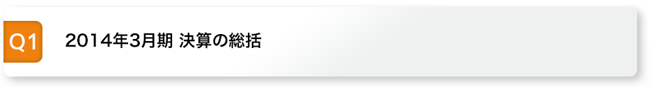 Q1 2014年3月期 決算の総括