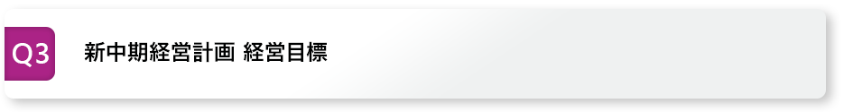 Q3 新中期経営計画 経営目標