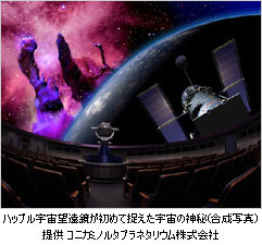 ハッブル宇宙望遠鏡が初めて捉えた宇宙の神秘（合成写真）提供 コニカミノルタプラネタリウム株式会社