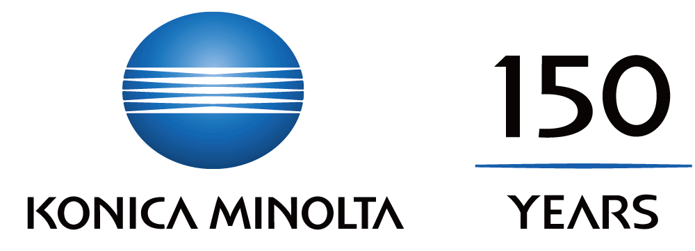 ロゴ：Konica Minolta 150 Years