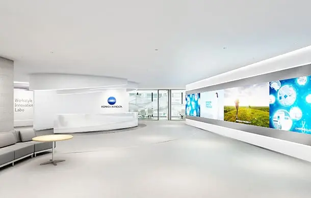 コニカミノルタジャパン本社新オフィスのエントランス画像