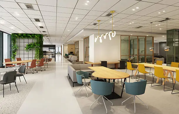 コニカミノルタジャパン新オフィスのワークスペースの画像