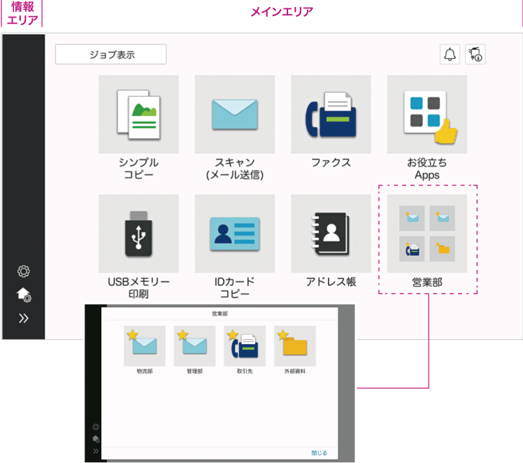 ホーム画面集約機能画像