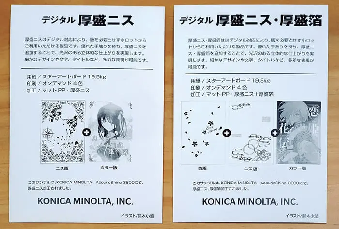 説明書きを記載したポストカードの加飾サンプル