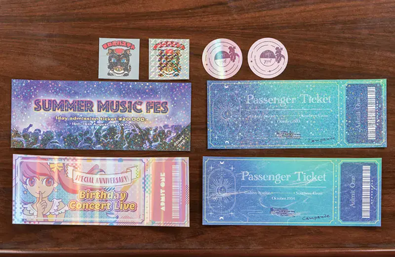 ステッカーやシールのサンプル