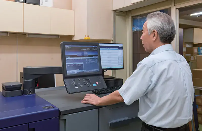 印刷時の操作の様子