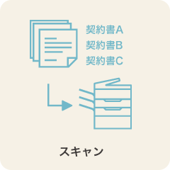 契約書A、契約書B、契約書Cをスキャン
