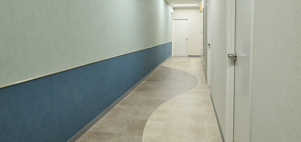 水平線と波をモチーフにした張り分けデザイン