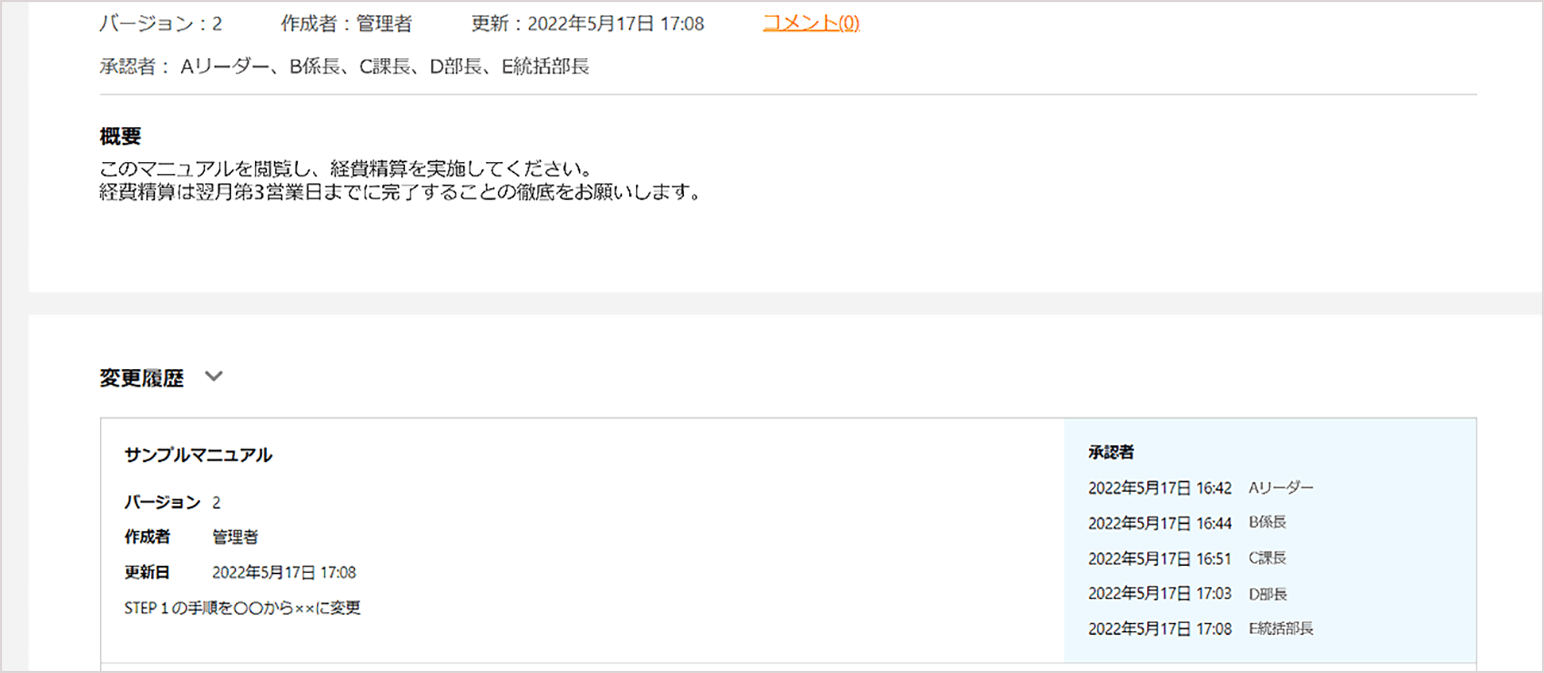 COCOMITEマニュアル閲覧面